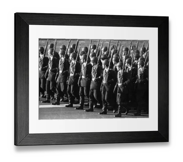Framed Print : The field parade, a weapons display by all units of the Bundeswehr and NATO on 22 March 1972 in Wunstorf