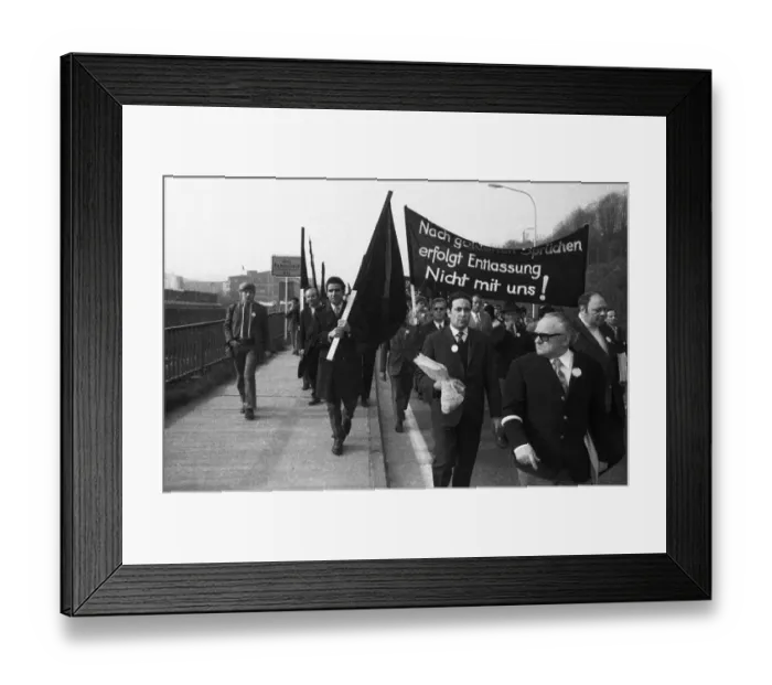 Framed Print : 2000 workers, employees and relatives demonstrated in Wuppertal on 18 Framed Print : 2000 workers, employees and relatives demonstrated in Wuppertal on 18