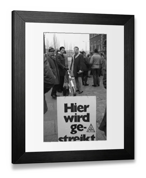 Framed Print : The collective bargaining dispute (strike) of the Industrial Union of Metalworkers (IG Metall)