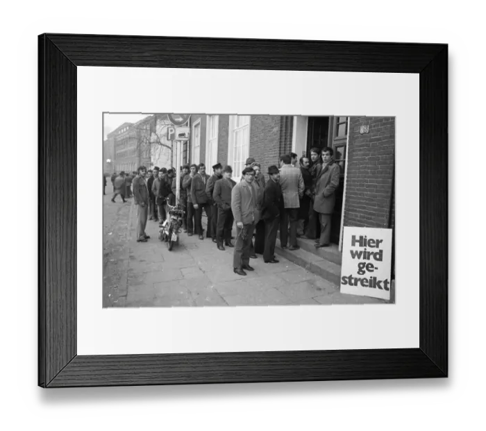 Framed Print : The collective bargaining dispute (strike) of the Industrial Union of Metalworkers (IG Metall)