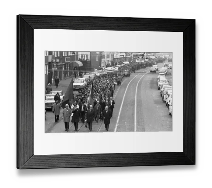 Framed Print : The strike action in the collective bargaining dispute of the Industriegewerkschaft Metall (IG Metall)