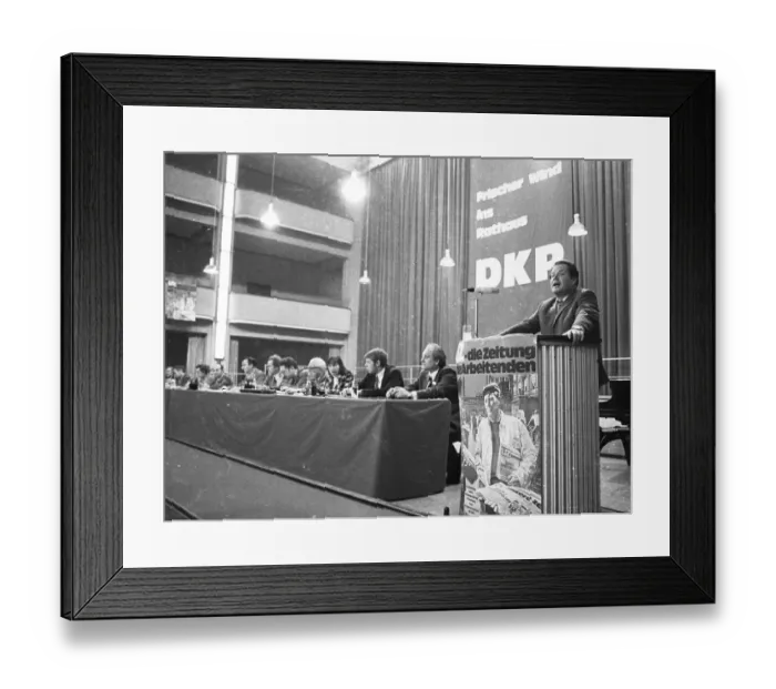 Framed Print : The DKP devoted a conference to local politics on 23 March 1974 in Bottrop