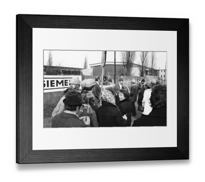 Framed Print : The strike action in the collective bargaining dispute of the Industriegewerkschaft Metall (IG Metall)