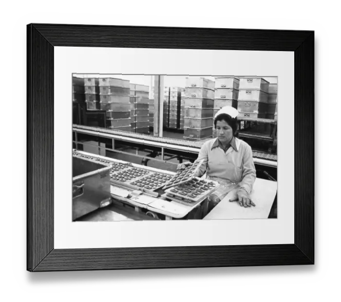 Framed Print : Jobs in a chocolate factory of the Coop Group 9