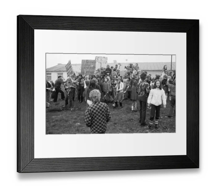 Framed Print : The Scharnhorst housing estate in Dortmund was the scene of the dispute for a playground