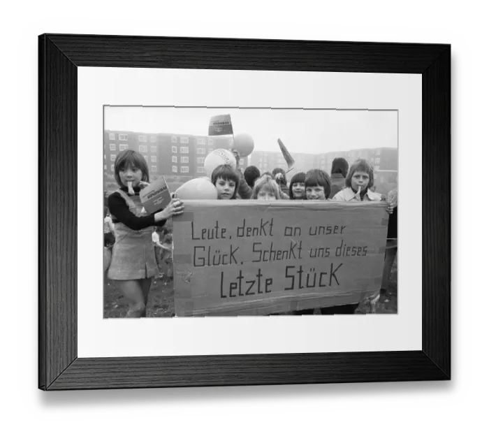 Framed Print : The Scharnhorst housing estate in Dortmund was the scene of the dispute for a playground
