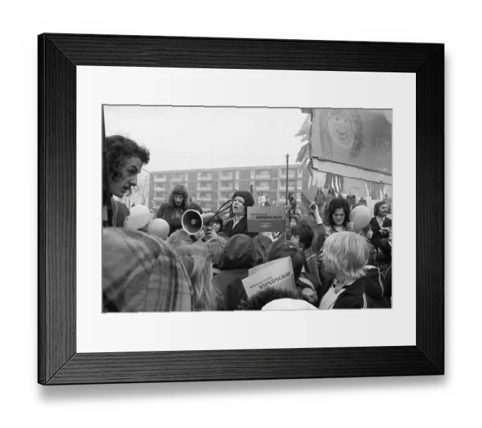 Framed Print : The Scharnhorst housing estate in Dortmund was the scene of the dispute for a playground