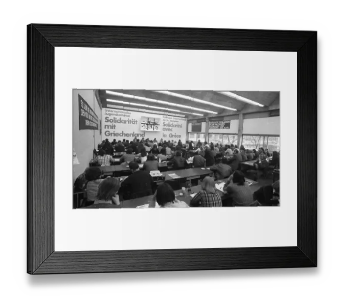 Framed Print : An international youth seminar followed by a demonstration of Germans