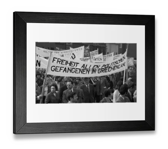 Framed Print : An international youth seminar followed by a demonstration of Germans