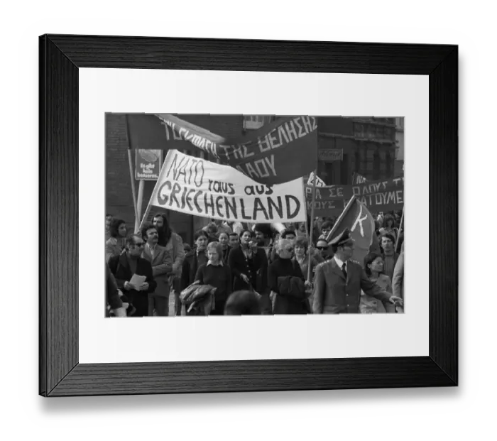 Framed Print : An international youth seminar followed by a demonstration of Germans