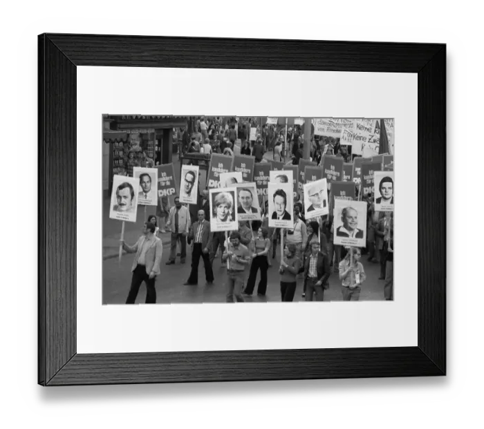 Framed Print : During the IV Federal Congress of the DKP-affiliated SDAJ