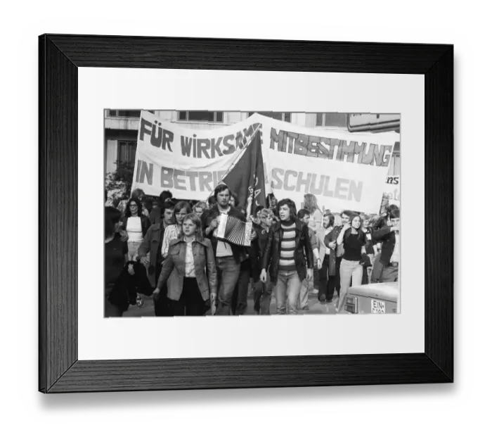 Framed Print : During the IV Federal Congress of the DKP-affiliated SDAJ