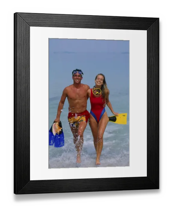 Framed Print : Pair, in water diving equipment Framed Print : Pair, in water diving equipment