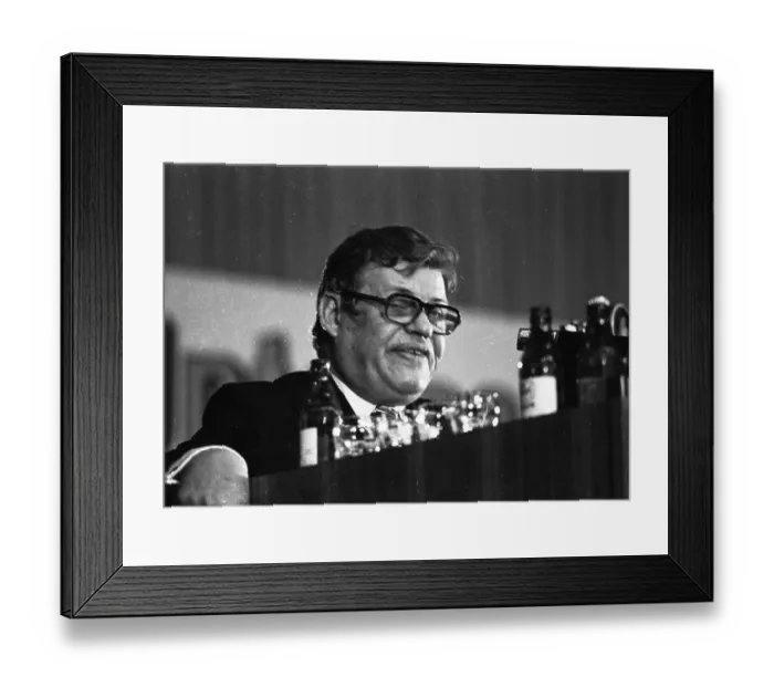 Framed Print : Accompanied by protests for more co-determination by trade unionists of IG Metall