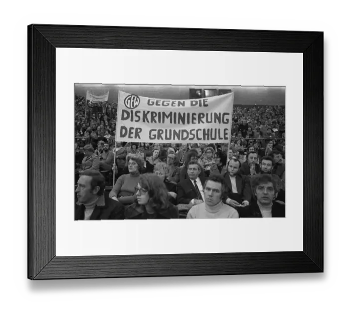 Framed Print : The Education and Science Union (GEW) demonstrated for an improvement of education in Cologne