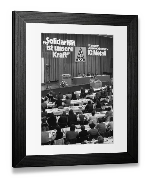 Framed Print : The 10th Ordinary Youth Conference of IG Metall on 9 May 1974 in Oberhausen