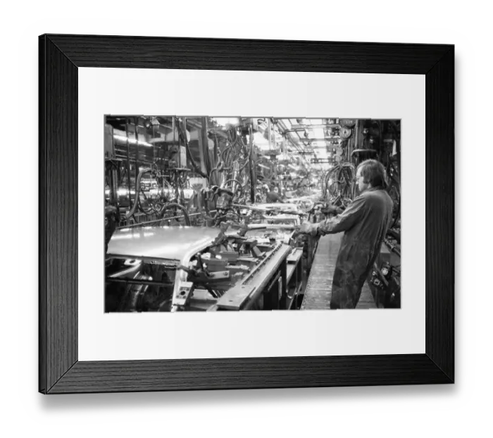 Framed Print : Production on the bodies of Opel AG vehicles in Plant I on 09