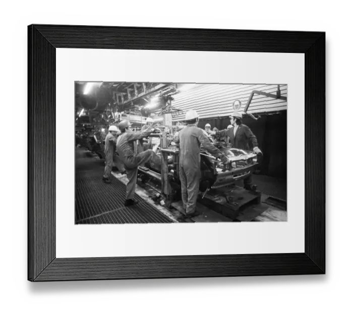 Framed Print : Production on the bodies of Opel AG vehicles in Plant I on 09