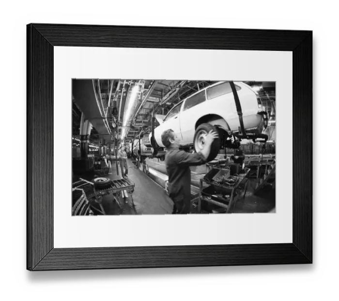 Framed Print : Production on the bodies of Opel AG vehicles in Plant I on 09