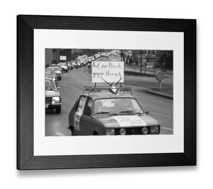 Framed Print : The intention to incorporate the Ruhr district town of Bottrop into Essen was met with protests by numerous residents