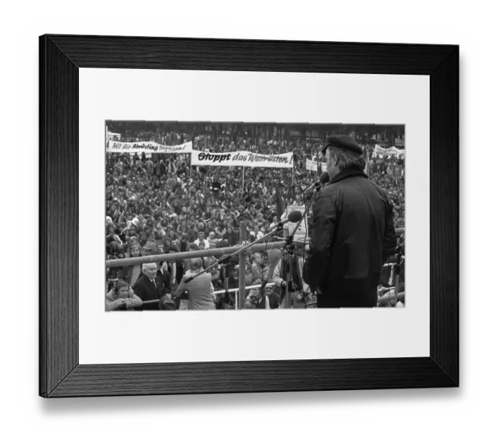 Framed Print : More than 40, 000 supporters of the peace movement gathered in Bonn on 22 May 1976 for a demonstration in favour of