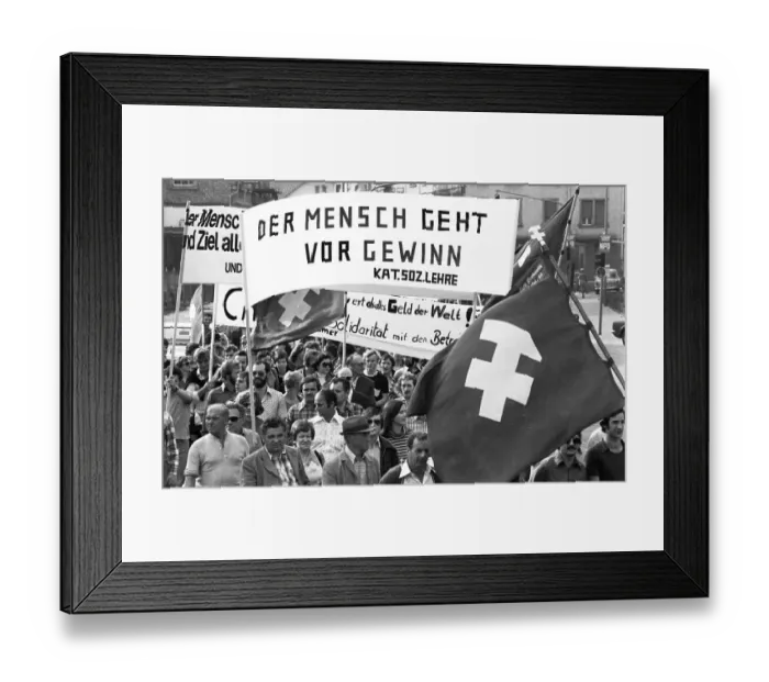 Framed Print : About 6000 workers and employees