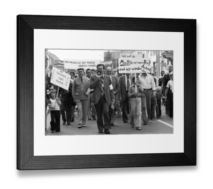 Framed Print : About 6000 workers and employees