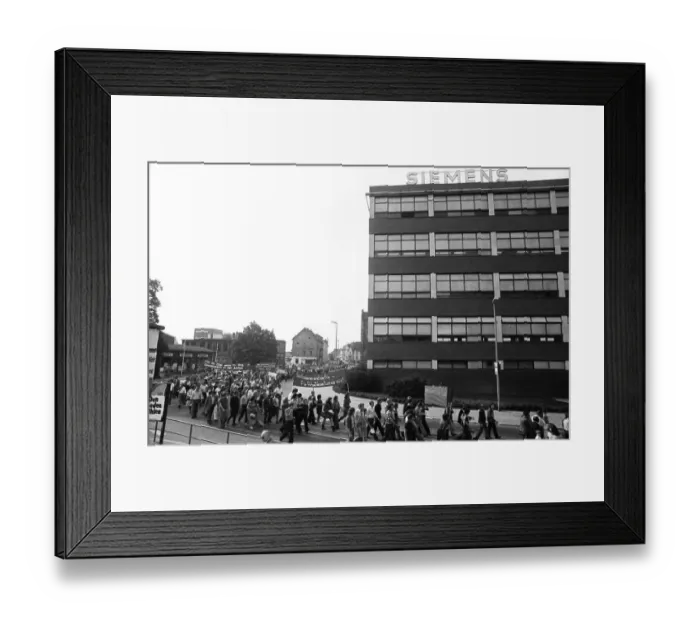 Framed Print : About 6000 workers and employees