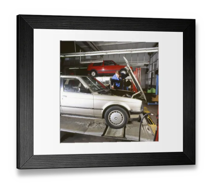 Framed Print : The Technical Inspection Association (TUeV) during the inspection of motor vehicles on 16