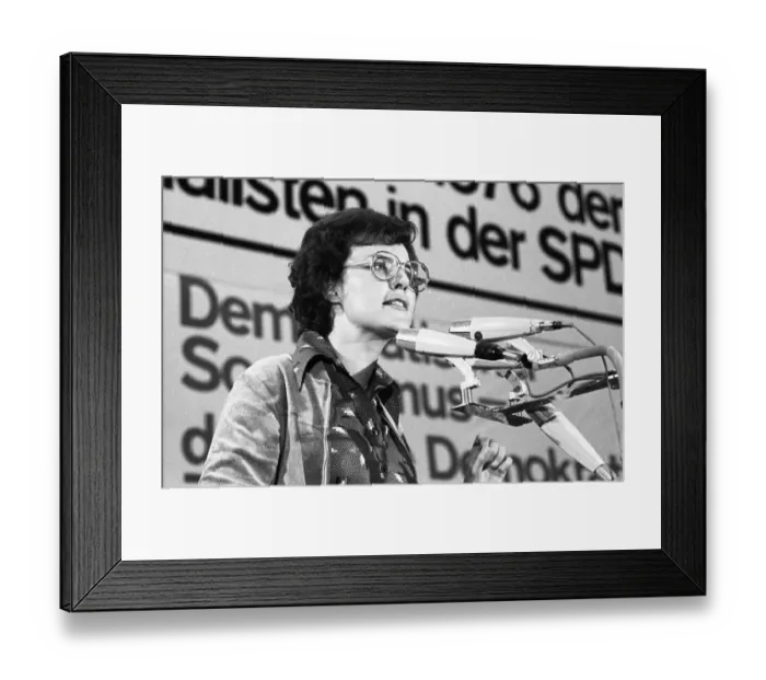 Framed Print : The Federal Congress of the Young Socialists in the SPD (Jusos) on 26 March 1976 in Dortmund