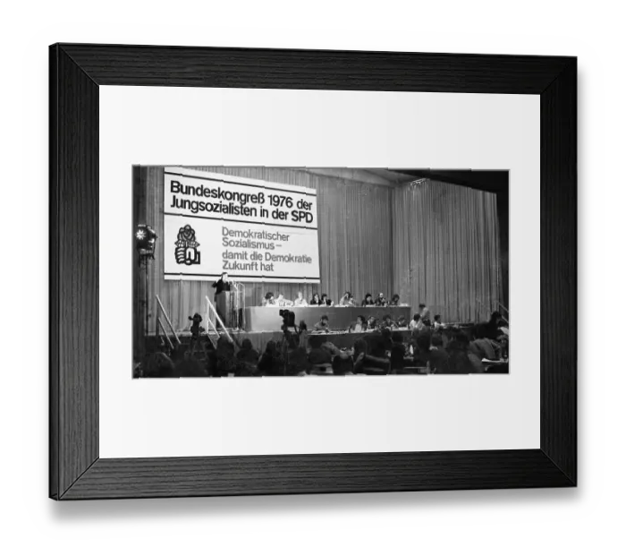 Framed Print : The Federal Congress of the Young Socialists in the SPD (Jusos) on 26