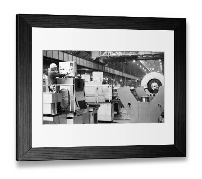 Framed Print : The Maschinenfabrik Deutschland (MFD) of Hoesch AG ceased production of heavy machinery in 1990