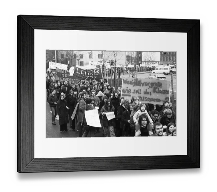 Framed Print : Against teacher unemployment, more than 5000 paedagogues Framed Print : Against teacher unemployment, more than 5000 paedagogues