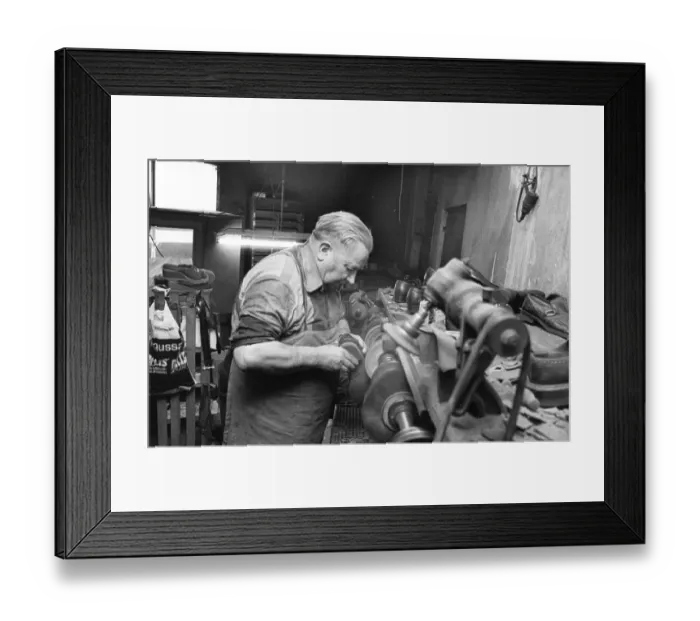 Framed Print : In the workshop of a Schumacher as a sole trader on 12 Framed Print : In the workshop of a Schumacher as a sole trader on 12