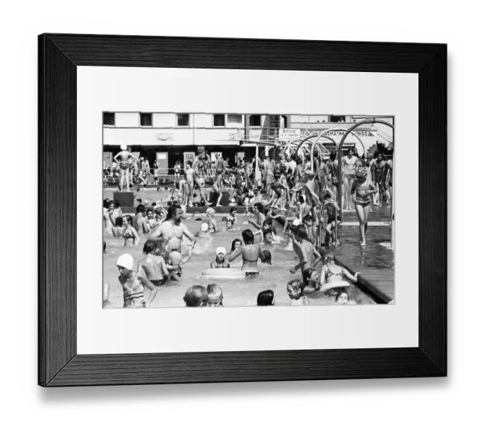 Framed Print : The summer of 1976 brought lots of sunshine and full swimming pools