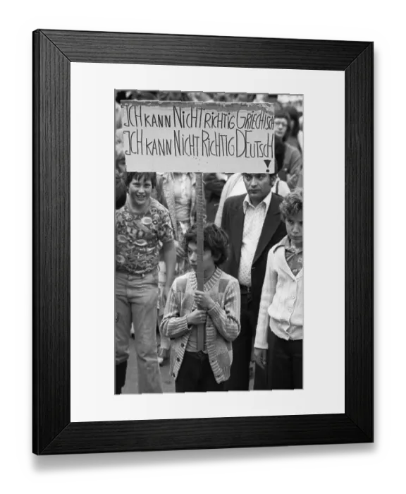 Framed Print : The Education, Science Union (GEW) demonstrated against teacher unemployment on 12