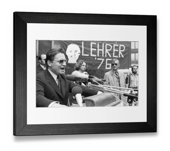 Framed Print : The Education, Science Union (GEW) demonstrated against teacher unemployment on 12