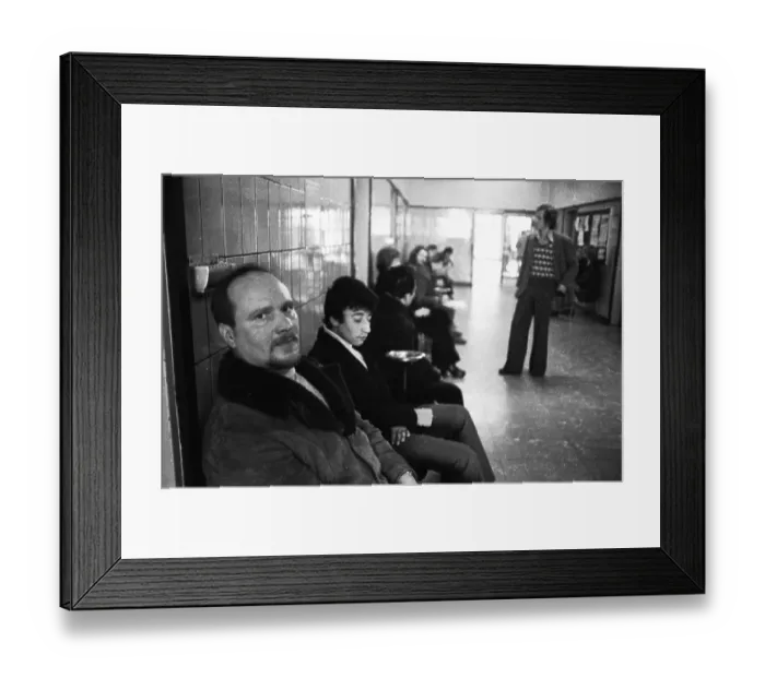 Framed Print : Unemployed people in the corridors of the Gelsenkirchen Labour Office on 28 Framed Print : Unemployed people in the corridors of the Gelsenkirchen Labour Office on 28