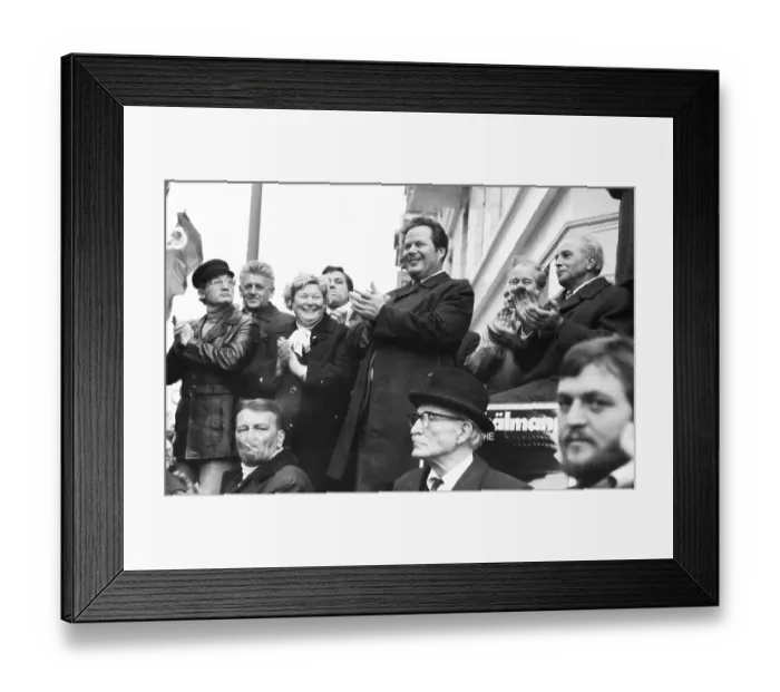Framed Print : The Hamburg DKP used the honouring of the communists idol Ernst Thaelmann on his 90th birthday to hold a