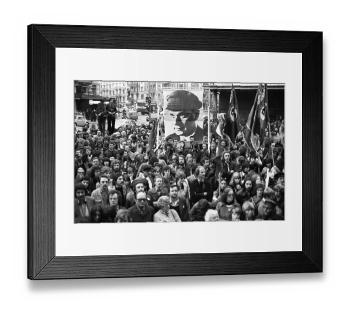 Framed Print : The Hamburg DKP used the honouring of the communists idol Ernst Thaelmann on his 90th birthday to hold a