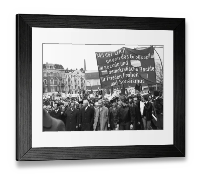 Framed Print : The Hamburg DKP used the honouring of the communists idol Ernst Thaelmann on his 90th birthday to hold a