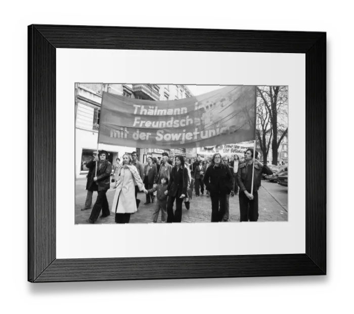 Framed Print : The Hamburg DKP used the honouring of the communists idol Ernst Thaelmann on his 90th birthday to hold a