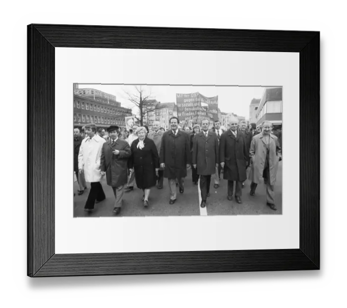 Framed Print : The Hamburg DKP used the honouring of the communists idol Ernst Thaelmann on his 90th birthday to hold a