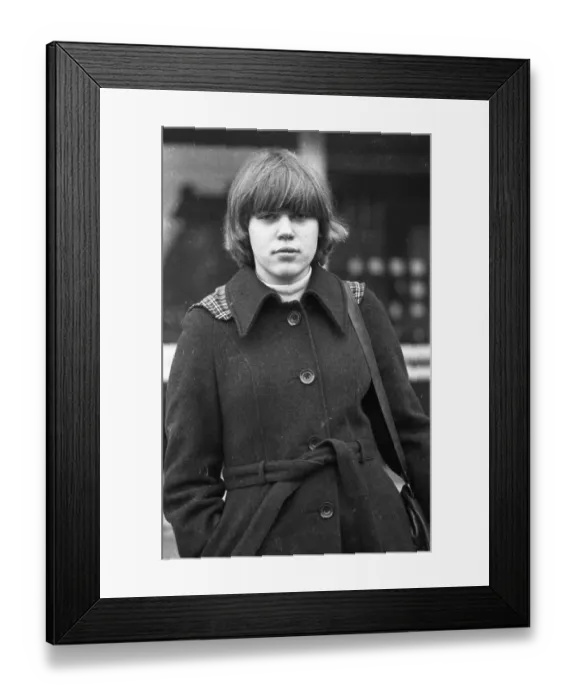 Framed Print : Young unemployed woman at the Recklinghausen employment office on 11