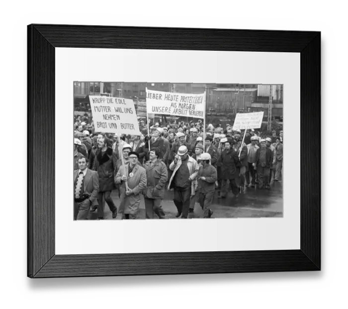 Framed Print : The concern for their jobs is written all over the faces of the workers