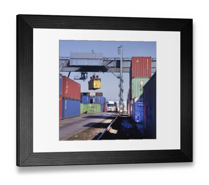 Framed Print : The port of Duisburg, here on 24