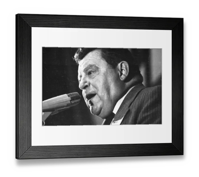 Framed Print : Bavarian State Premier Franz-Josef Strauss at a CDU election rally in Bochum Framed Print : Bavarian State Premier Franz-Josef Strauss at a CDU election rally in Bochum
