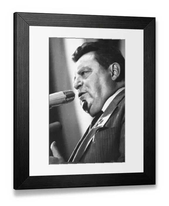 Framed Print : Bavarian State Premier Franz-Josef Strauss at a CDU election rally in Bochum Framed Print : Bavarian State Premier Franz-Josef Strauss at a CDU election rally in Bochum