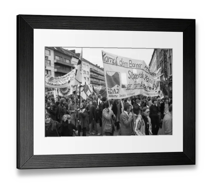 Framed Print : More than 100, 000 people demonstrated against nuclear power on 14