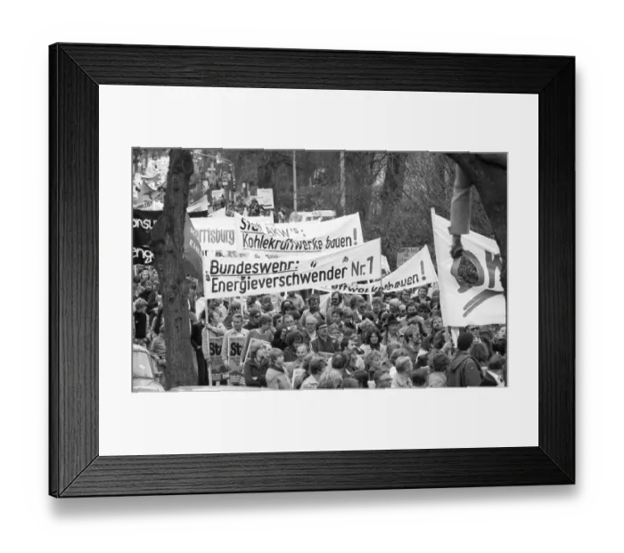 Framed Print : More than 100, 000 people demonstrated against nuclear power on 14